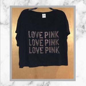 Love Pink Bedazzled Oversized Shirt